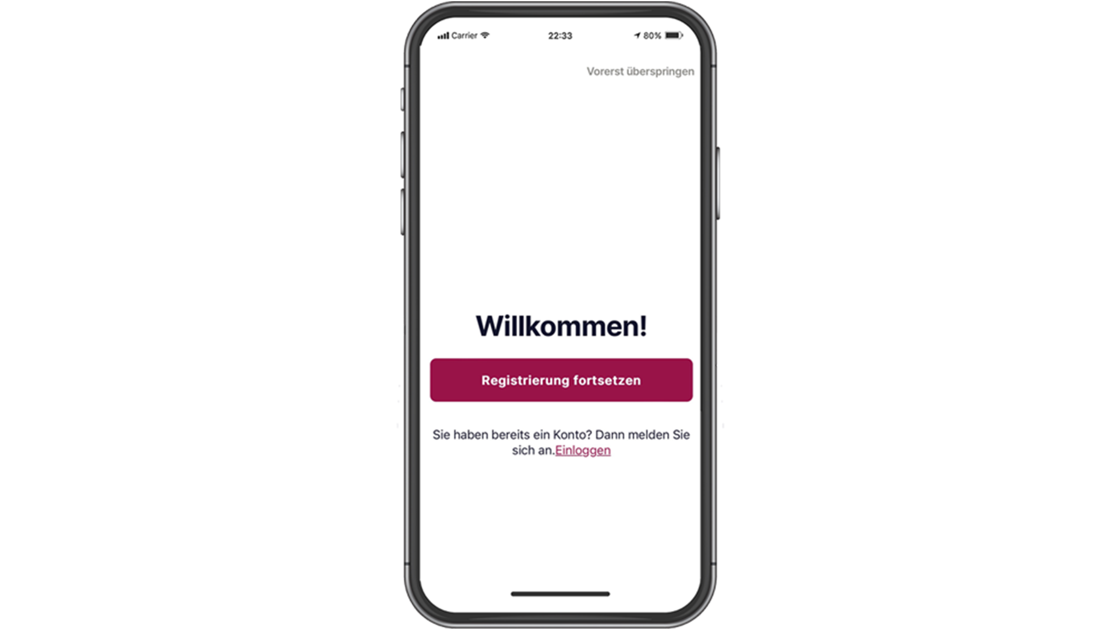 Bildliche Darstellung der Registrierung für die App Easy Charging Quality.