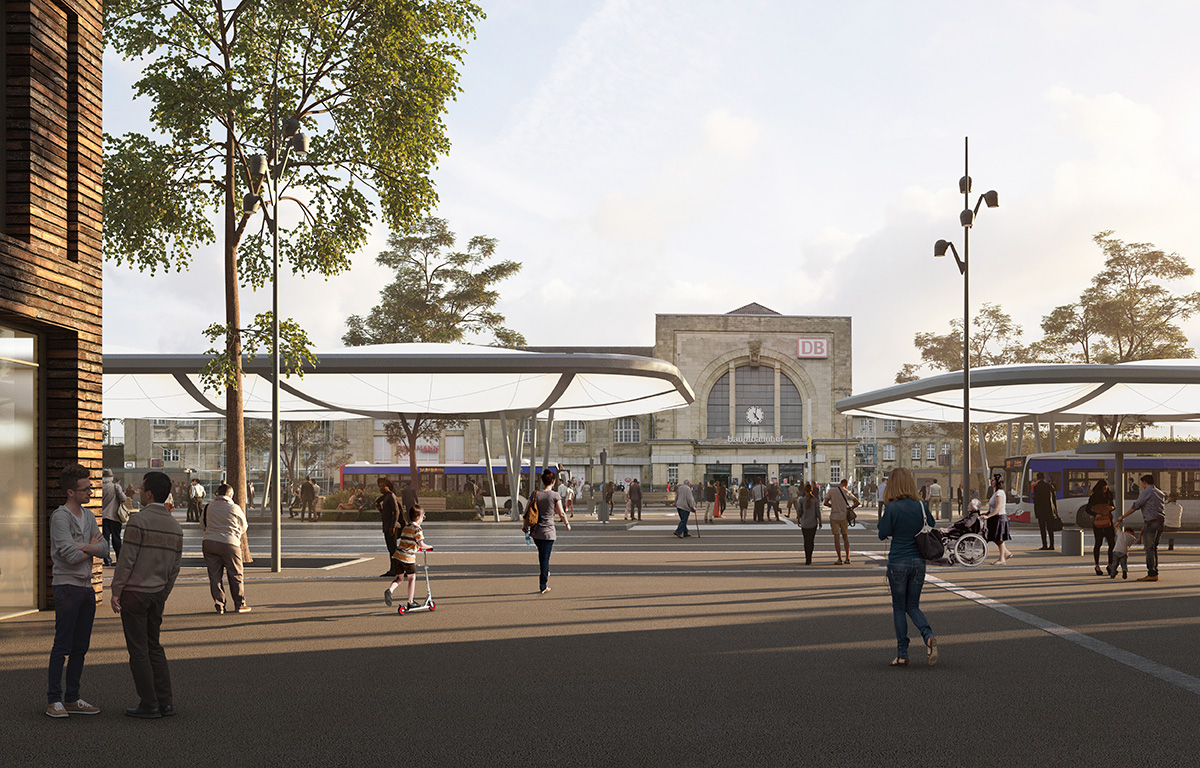 Visualisierung Blick Richtung Bahnhof